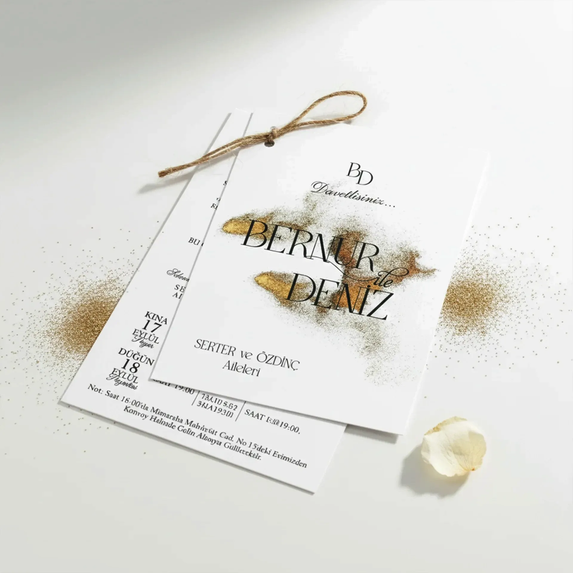 Hizli Davetiye Peri Tozu Detaylı İpli Davetiye 55 756